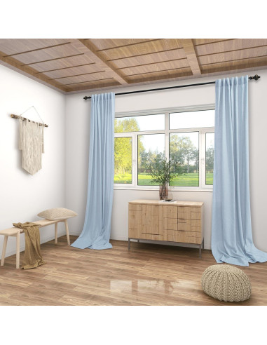 Cortinas KOUFALL Azul Claro 2 Paneles 1,07m x 2,13m Semitransparentes
