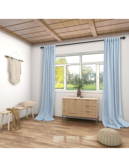 Cortinas KOUFALL Azul Claro 2 Paneles 1,07m x 2,13m Semitransparentes