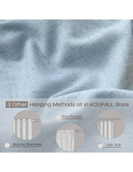 Cortinas KOUFALL Azul Claro 2 Paneles 1,07m x 2,13m Semitransparentes