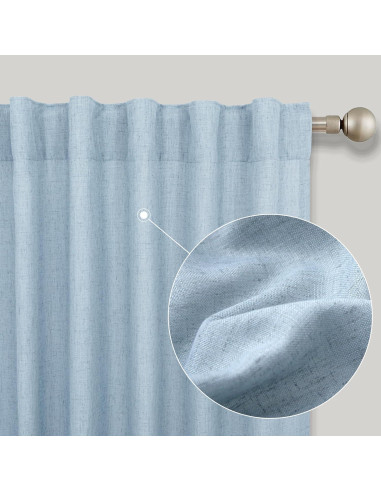 Cortinas KOUFALL Azul Claro 2 Paneles 1,07m x 2,13m Semitransparentes