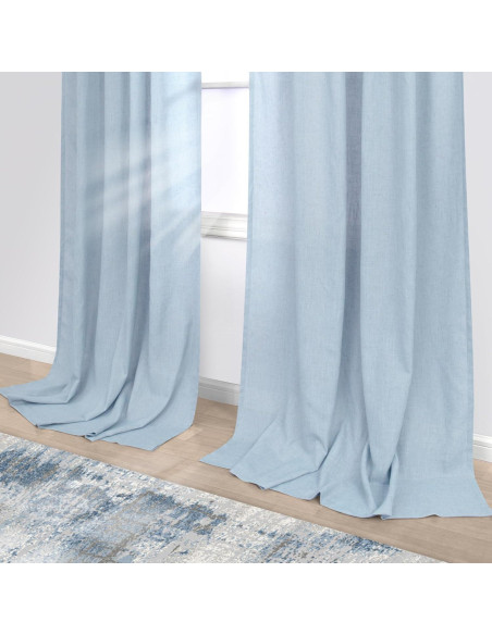 Cortinas KOUFALL Azul Claro 2 Paneles 1,07m x 2,13m Semitransparentes