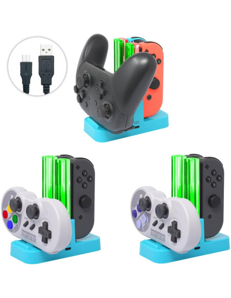 Cargador Rápido FastSnail para Joy-Con y Pro Controller Switch