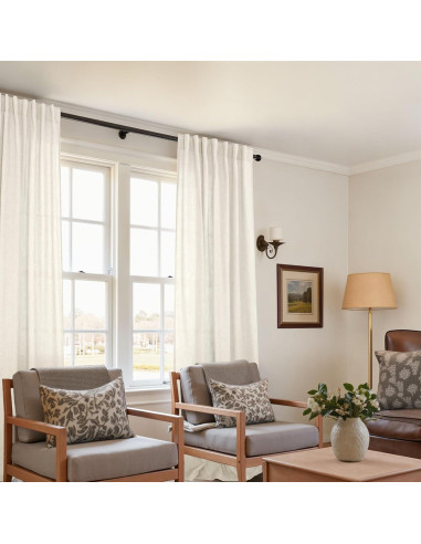 Cortinas de Lino KOUFALL 132 cm x 218 cm Juego de 2 Paneles