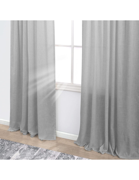 Cortinas Sheer KOUFALL Gris 132x229 cm Tab Back Pack de 2