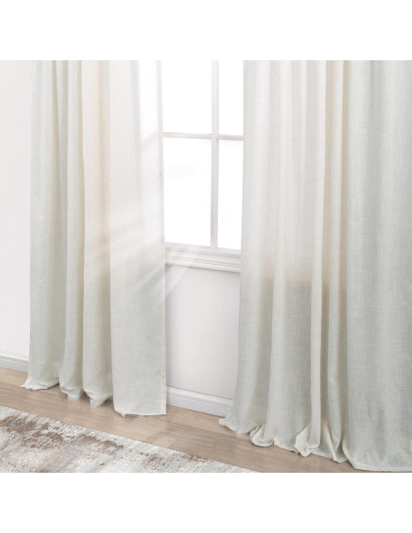 Cortinas de Lino KOUFALL 132 cm x 218 cm Juego de 2 Paneles