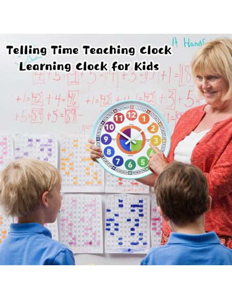 Reloj de Aprendizaje DORBOKER 30 cm Silencioso Brilla en la Oscuridad