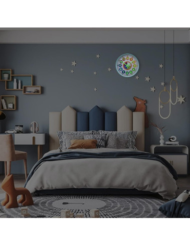 Reloj de Aprendizaje DORBOKER 30 cm Silencioso Brilla en la Oscuridad