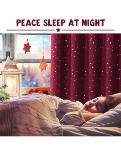 Cortinas Blackout PrinceDeco 2 Paneles 132x160 cm Estrellas 2