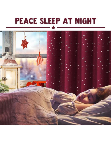 Cortinas Blackout PrinceDeco 2 Paneles 132x160 cm Estrellas