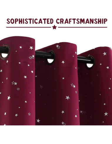 Cortinas Blackout PrinceDeco 2 Paneles 132x160 cm Estrellas