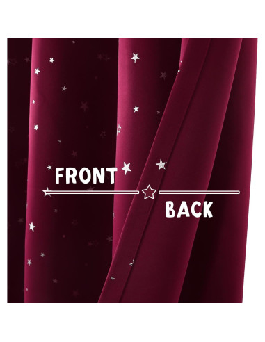 Cortinas Blackout PrinceDeco 2 Paneles 132x160 cm Estrellas