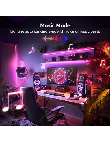 Luces LED de Tira Lepro 15,24m RGB con Control Remoto