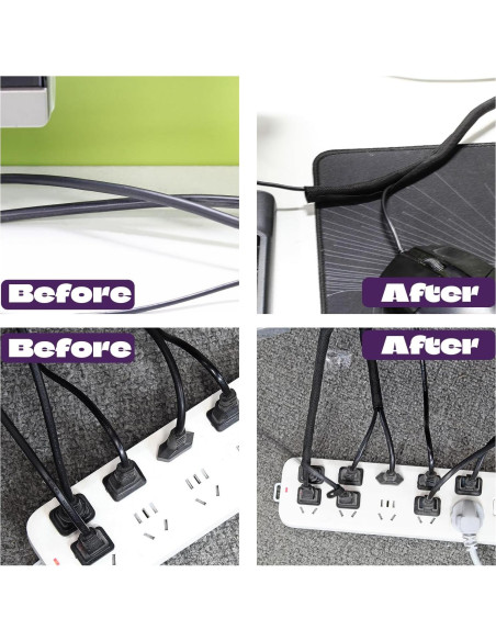 Fundas de Cable Negras Qjaiune 3m 6.35mm Organizador