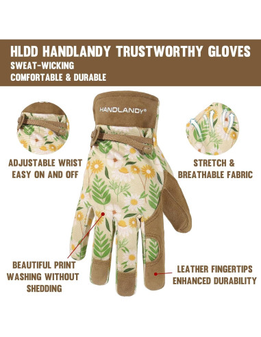 Guantes de Trabajo HLDD HANDLANDY para Mujeres - Cuero y Transpirables