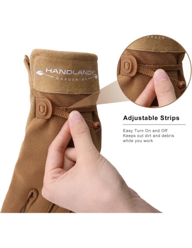 Guantes de trabajo HLDD HANDLANDY para mujeres - Cuero Marrón