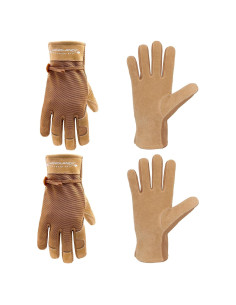 Guantes de Trabajo HLDD HANDLANDY para Mujeres - Cuero Marrón