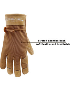 Guantes de Trabajo HLDD HANDLANDY para Mujeres - Cuero Marrón 2
