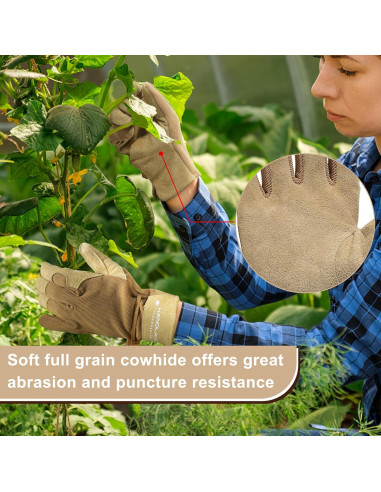 Guantes de Trabajo HLDD HANDLANDY para Mujeres - Cuero y Transpirables