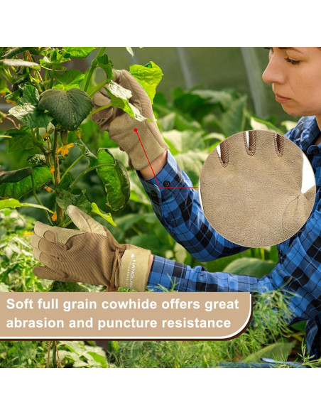 Guantes de Trabajo HLDD HANDLANDY para Mujeres - Cuero y Transpirables
