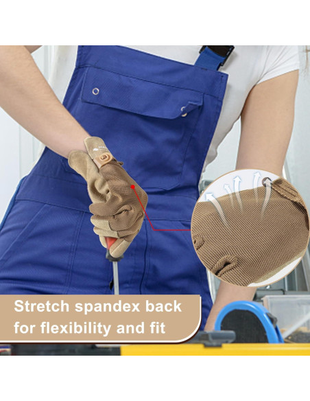 Guantes de Trabajo HLDD HANDLANDY para Mujeres - Cuero y Transpirables