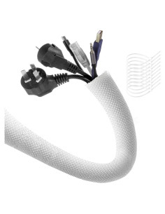 Cubierta de Cable AGPTEK 3.05m Blanca para Mascotas y Cables