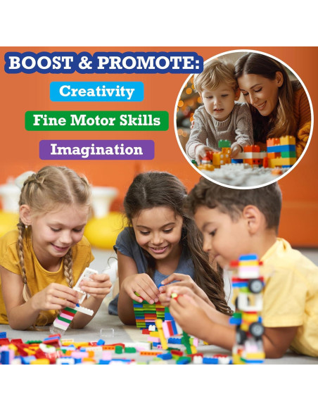 Bloques de Construcción SCS Direct - Set 1000 Piezas - 10 Colores