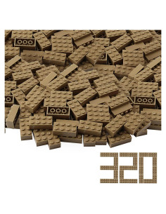 Ladrillos 2x4 Feleph 320 Piezas Marrón Oscuro Juego Creativo