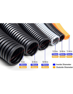 Tubo de Loom Dividido ZhiYo 50FT 3/8" Flexible Negro 2