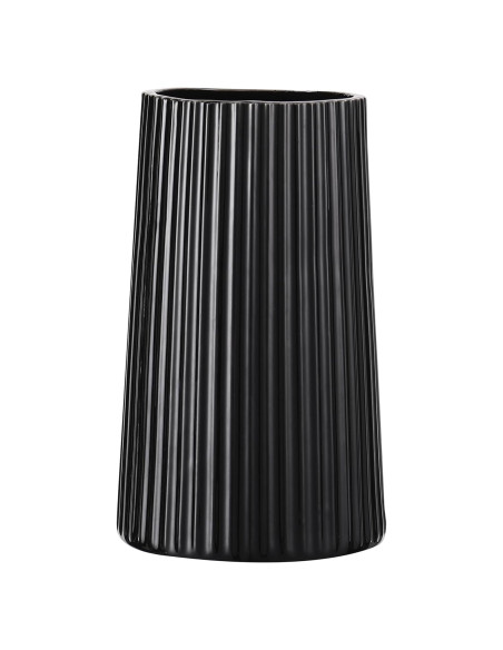 Jarrón Cerámica Negra YANWE1 20 cm Decoración Moderna