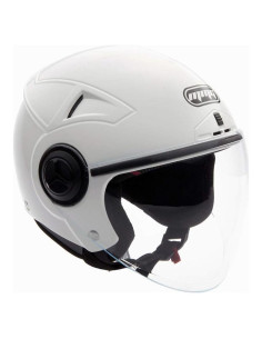 Casco Abierto MMG Blaze con Visera Plegable - Grande Blanco
