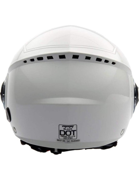 Casco Abierto MMG Blaze con Visera Plegable - Grande Blanco