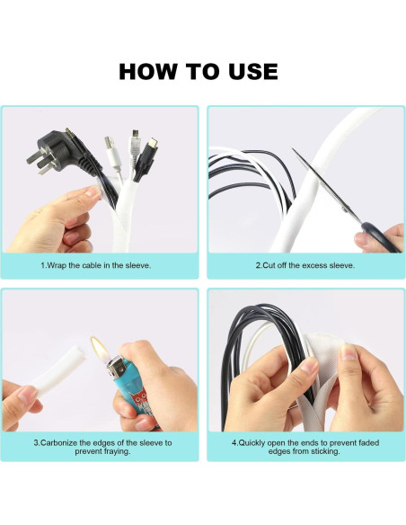 Cubierta de Cable AGPTEK 3.05m Blanca para Mascotas y Cables