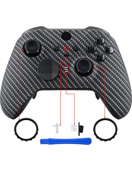 Carcasa Frontal eXtremeRate Fibra de Carbono Xbox Elite 2