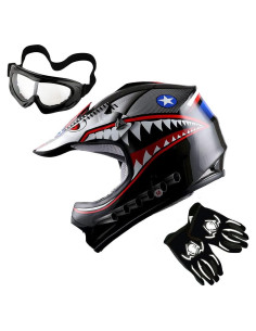 Casco de Motocross 1Storm HBOY para Niños S Negro Mate