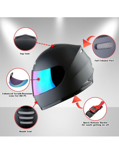 Casco Integral WOW HKY-B15 para Jóvenes + Guantes MX