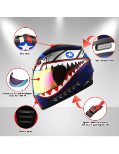 Casco Infantil WOW HKY-B15 + Guantes MX S Blanco 2