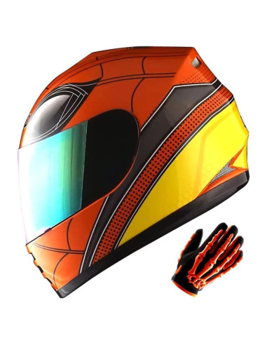 Casco Infantil WOW HKY-B15 + Guantes MX + Talla S 49-50 CM