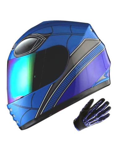 Casco Infantil WOW HKY-B15 + Guantes MX + Talla S 49-50 CM