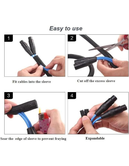 Protector de Cable 3.05 m 6.35 mm Ilhan Global Trade Negro