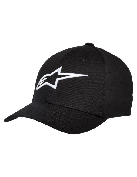 Gorra Flexfit Curva Alpinestars Hombre Negro/Blanco