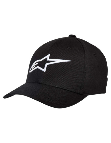 Gorra Flexfit Alpinestars Curva Hombre Negro/Blanco