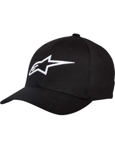 Gorra Flexfit Alpinestars Curva Hombre Negro/Blanco