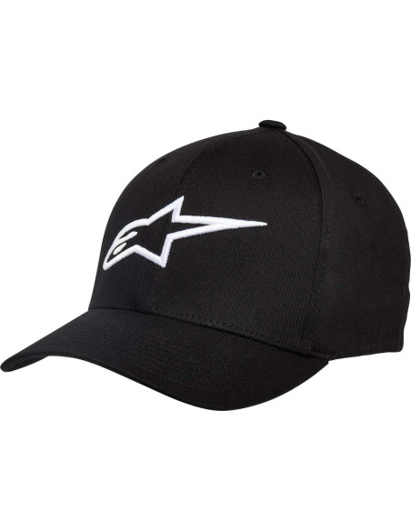 Gorra Flexfit Alpinestars Curva Hombre Negro/Blanco