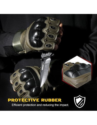 Guantes Tácticos WTACTFUL P10 Negros para Motocicleta y Ciclismo