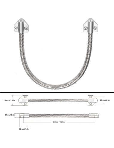 Bucle de puerta blindado Yosoo Health Gear 3 piezas acero inoxidable