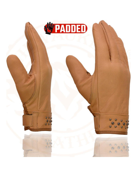 Guantes de moto mujer Milwaukee Leather MG7760 cuero negro