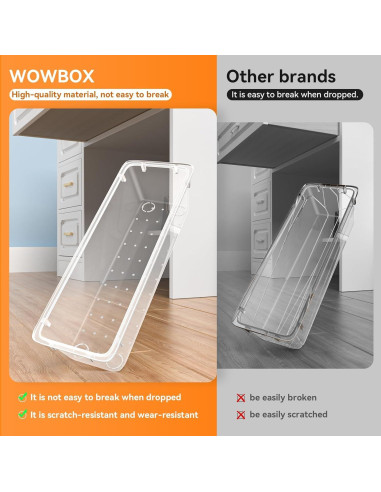 WOWBOX Juego de Organizadores de Cajones 44 Piezas Plástico Transparente
