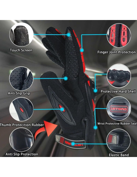 Guantes de Motocross 1Storm MCS17 Naranja Táctiles Talla M