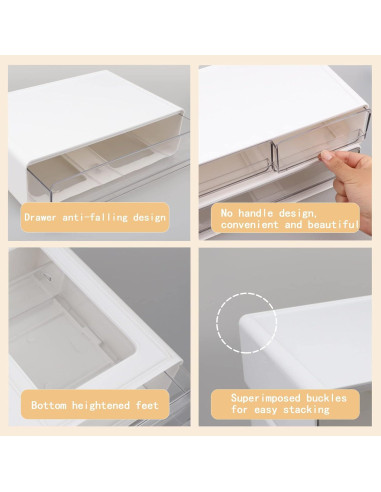 Organizador de Escritorio Zyners Blanco 3 Cajones Apilables