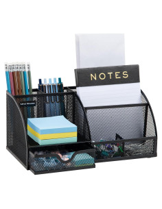 Organizador de Escritorio Mind Reader 7 Compartimentos Metal Negro